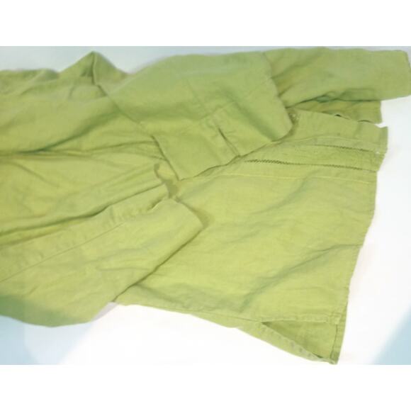 Women's 100% Linen Loose Fitting Button Up Blouse Pistachio Green 1XL - Picture 8 of 9